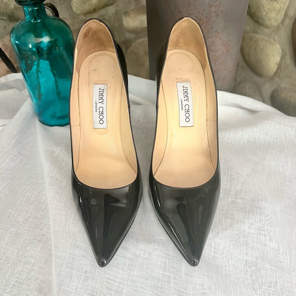 Jimmy Choo Black Patent Leather, 100mm Stiletto Heel